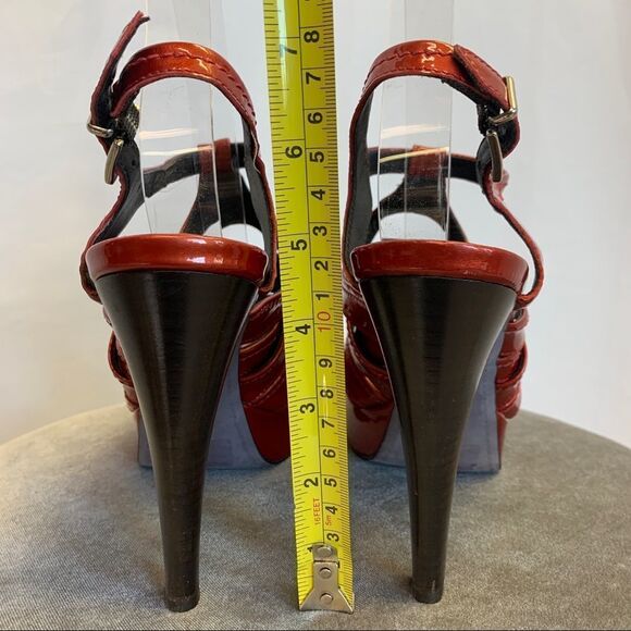 Donald J. Pliner Red Cleva Gladiator Patent Sandals Sz 8 - Picture 8 of 12